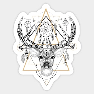 Deer in aztec style Sticker